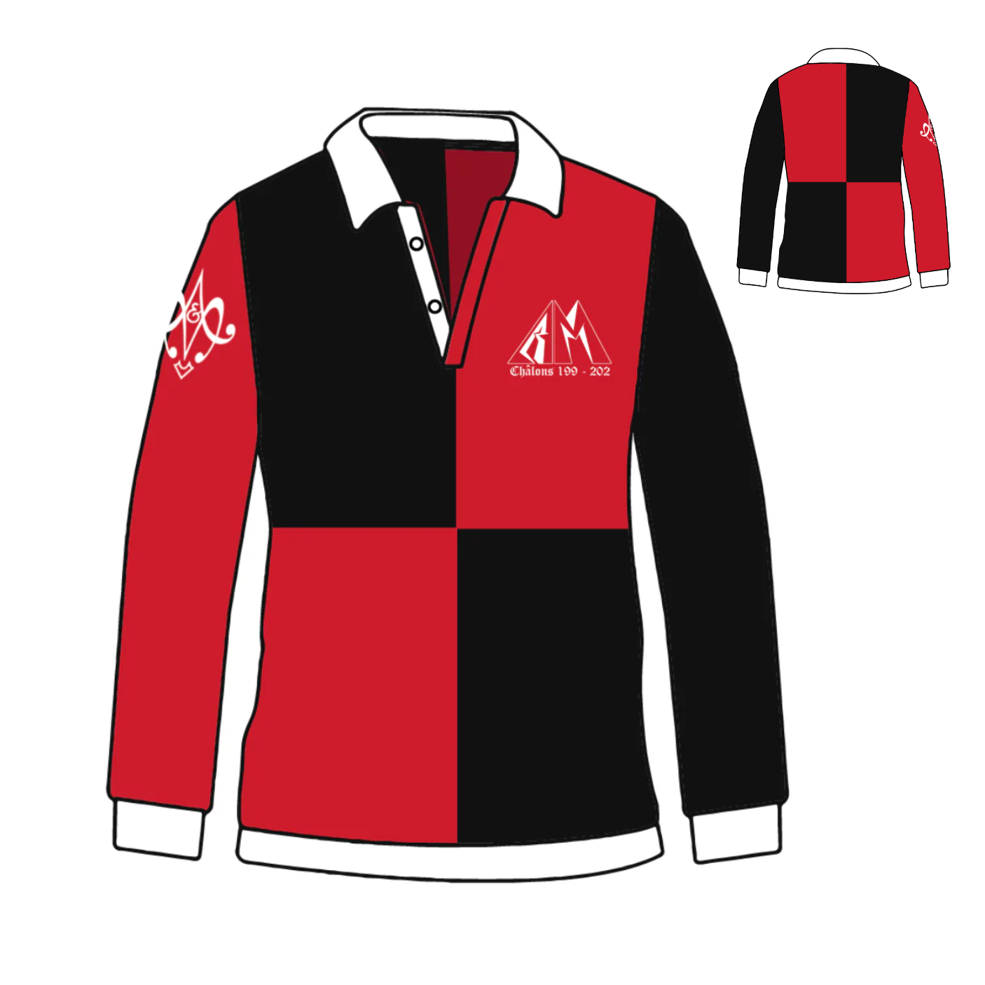 Polo Manches Longues Gadz'Arts "Châlons" - 2 Broderies